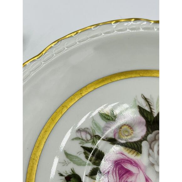 Royal Jackson Fine China Set Of 4 Teacup And Saucer Flower W/ Gold Trim - Picture 12 of 12